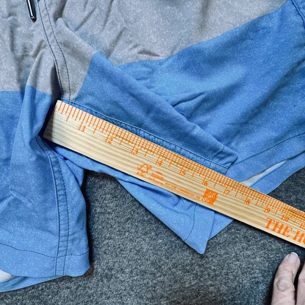 SURFCUZ Swim Trunks Shorts Men's Size L Blue Gray‎ Color Block Casual NWT
